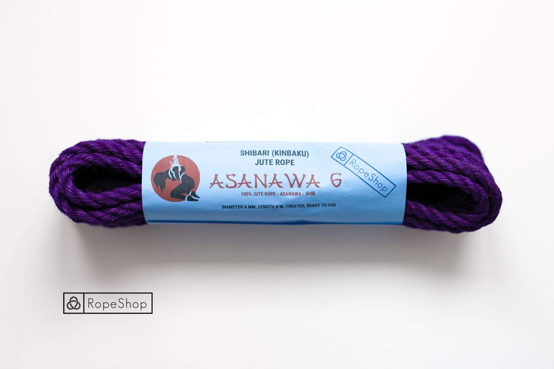 Веревка для шибари 6 мм. джутовая Asanawa 6 (Japan) обработанная, фиолетовая