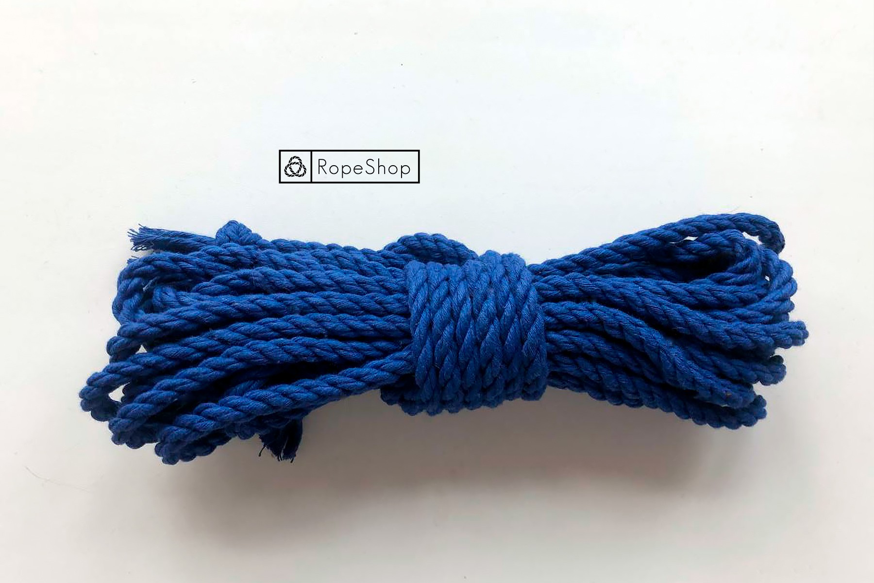 Веревка для бондажа хлопковая, синяя