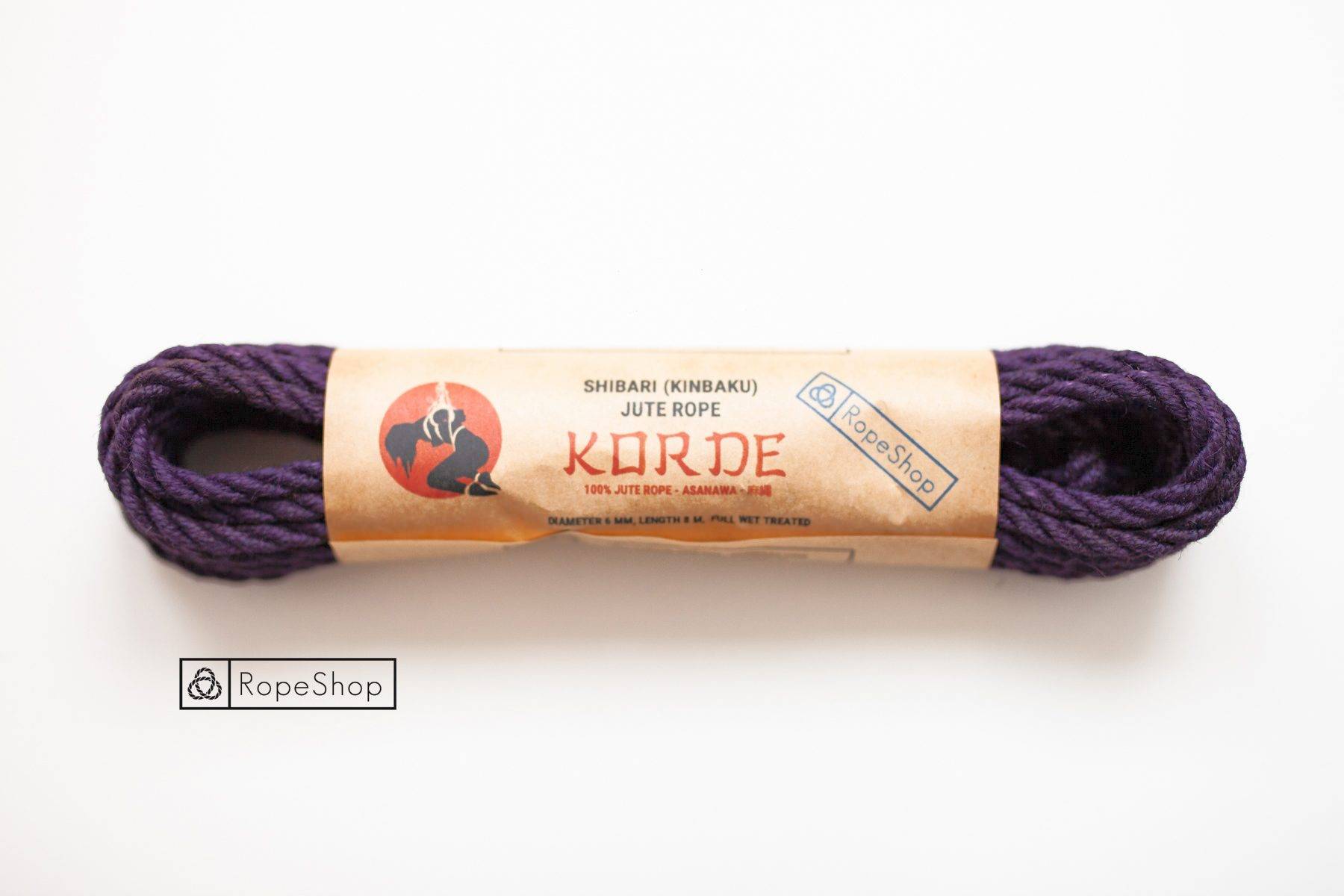 Веревка для шибари джутовая Korde (EU) обработанная, темно-фиолетовая